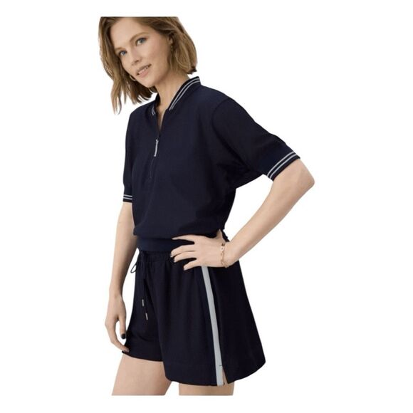 GSTQ Athletic Mesh Short Blue with White Stripe L - Picture 1 of 10